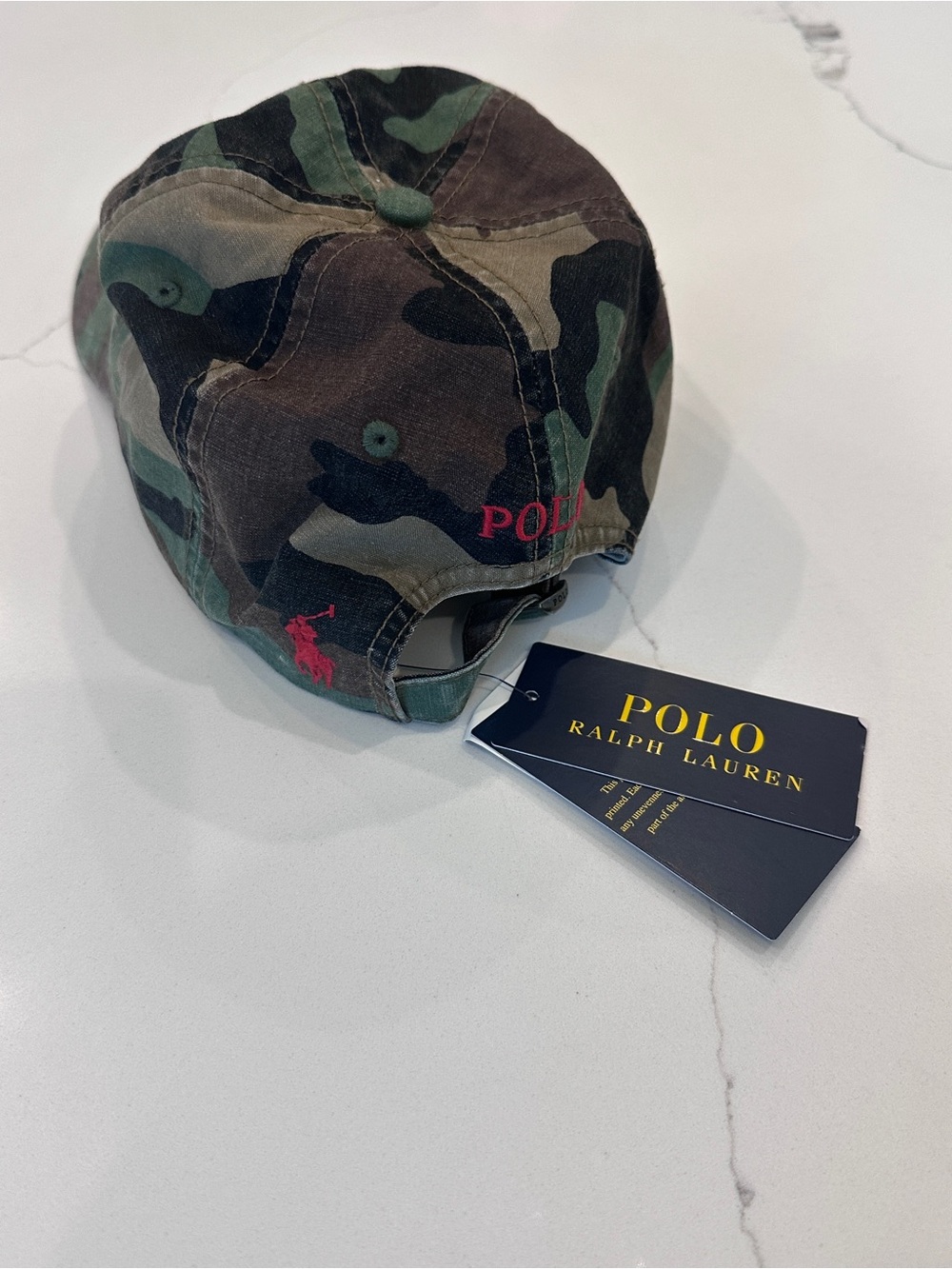 Polo Ralph Lauren Mens Tiger Patch Army Camo Adjust Cap Hat One Size NWT - Picture 4 of 5